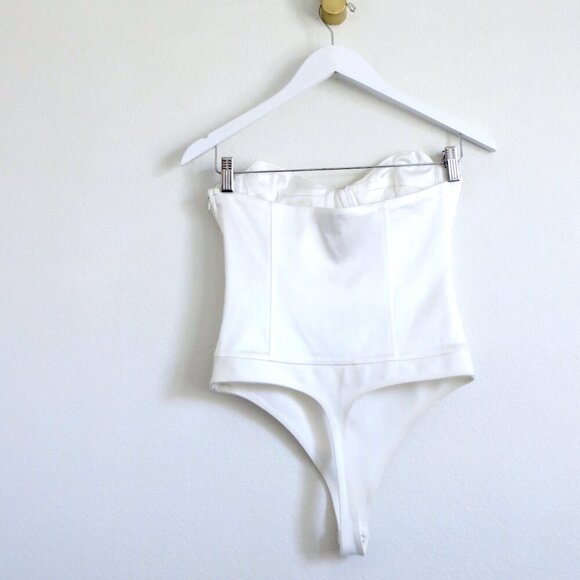 NEW! Revolve H:ours Tabitha Bodysuit Satin Corset White SZ S - Picture 7 of 11